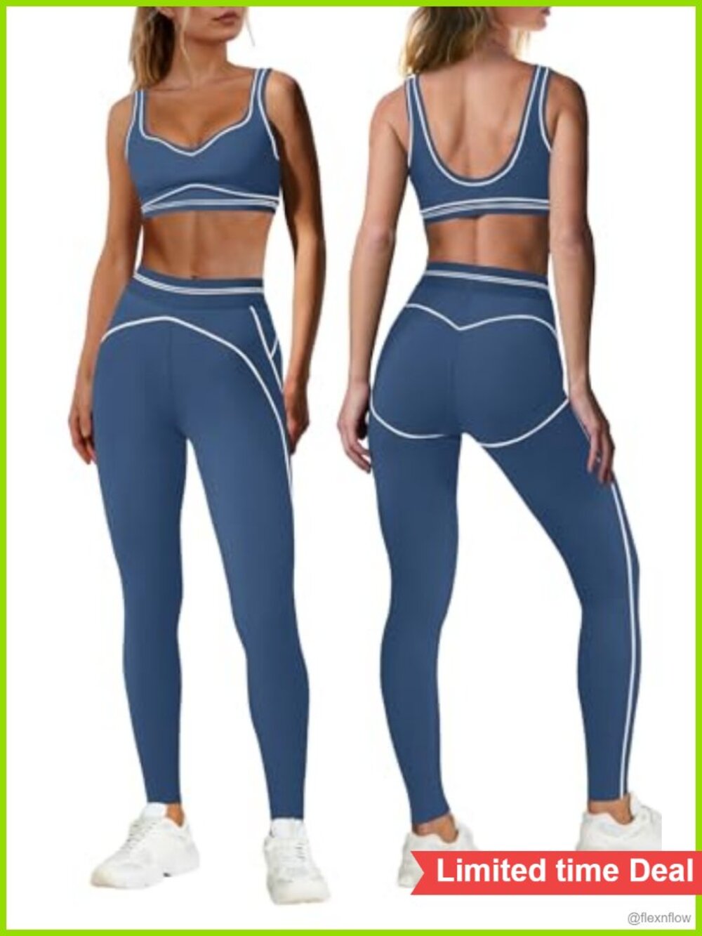 Women's 2 Piece Workout Set Nylon Spandex Sports Bra Leggings Yoga Gym